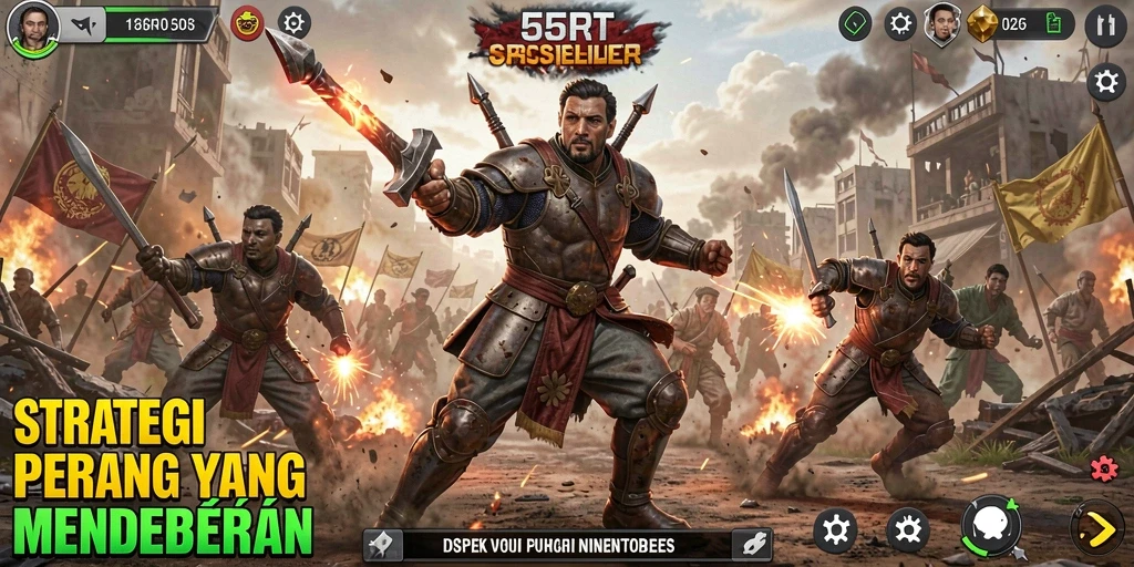 Tampilan gameplay seru dalam strategi SLG 55RT.