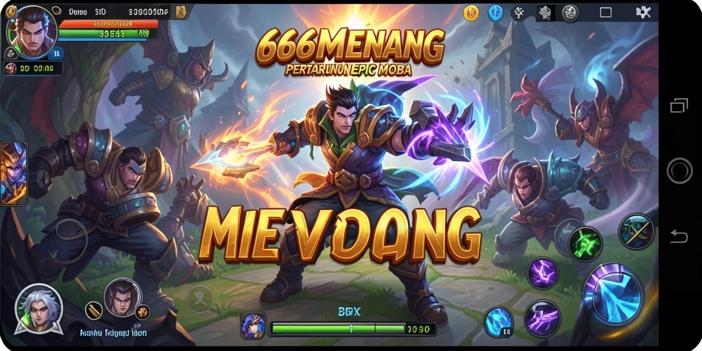 Tampilan gameplay seru di 666MENANG dengan aksi MOBA yang mendebarkan.