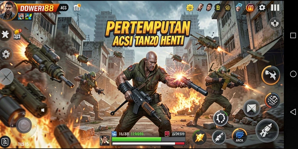 Tangkapan layar gameplay DOWER88 yang menampilkan aksi pertempuran yang intens.