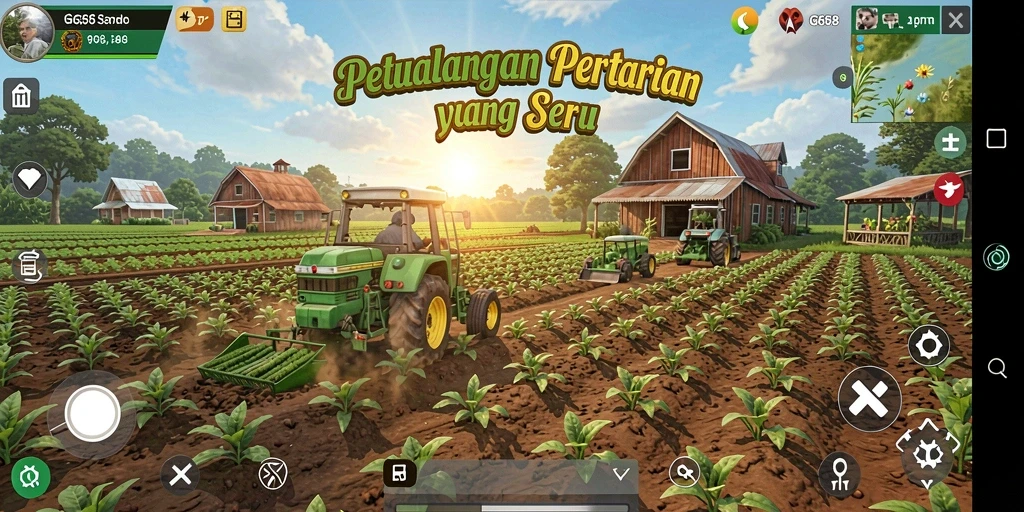 Tampilkan screenshot gameplay G668 yang menarik dan seru dalam bertani.