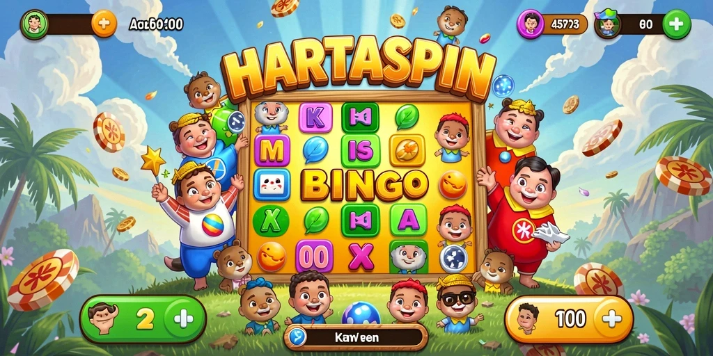 Tampilan gameplay menarik dari HARTASPIN saat bermain Bingo.