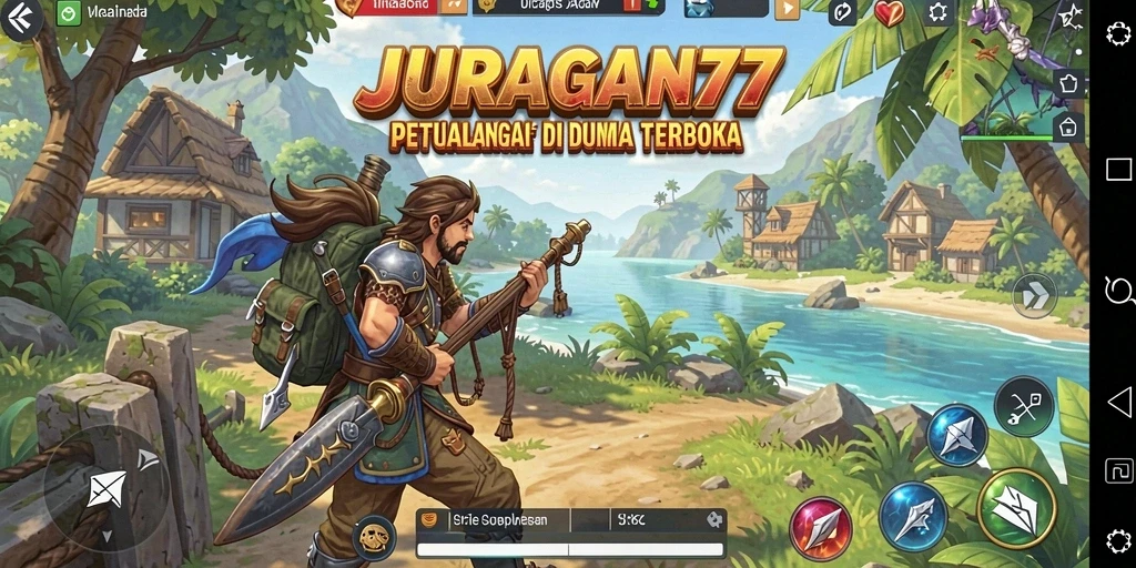 Tampilan gameplay seru di JURAGAN77 dengan eksplorasi dunia terbuka.