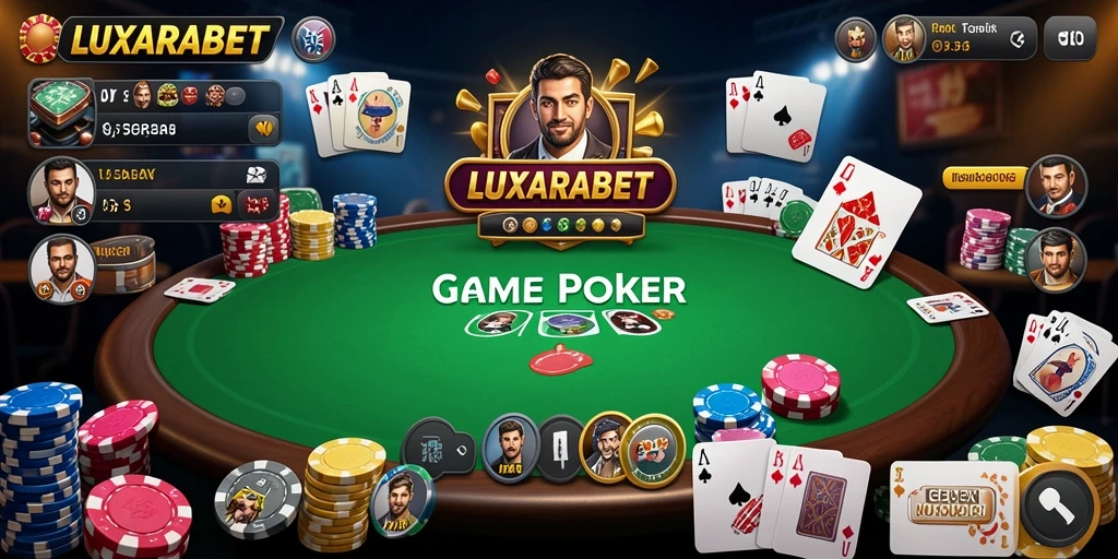 Tampilan gameplay Poker yang menarik di LUXARABET.
