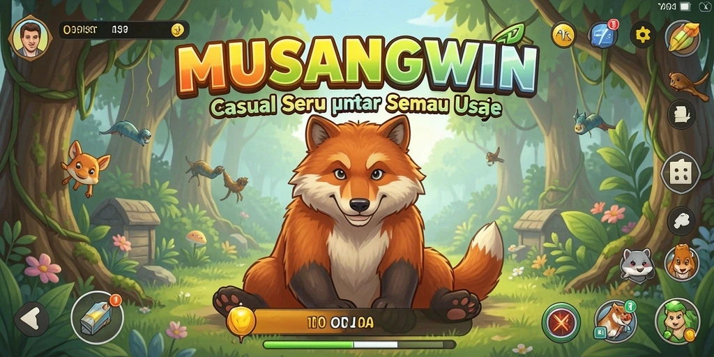 Tampilan gameplay MUSANGWIN yang menarik dan penuh warna.