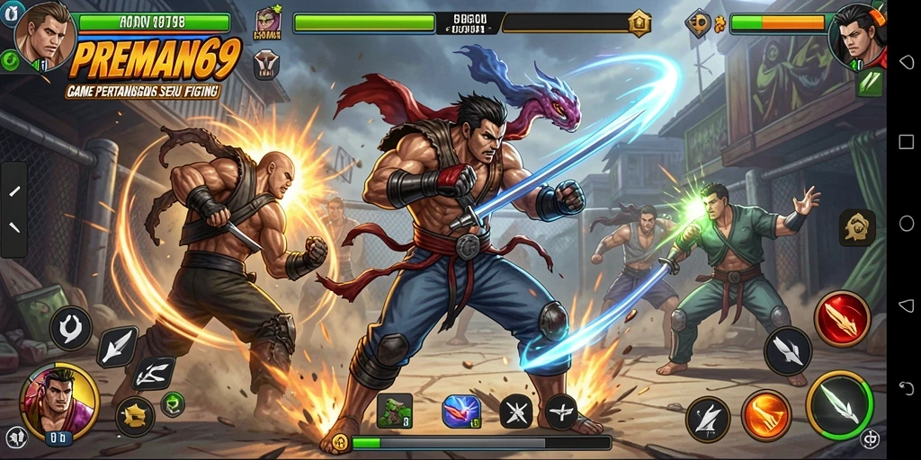 Screenshot action-packed dari gameplay Fighting di PREMAN69.