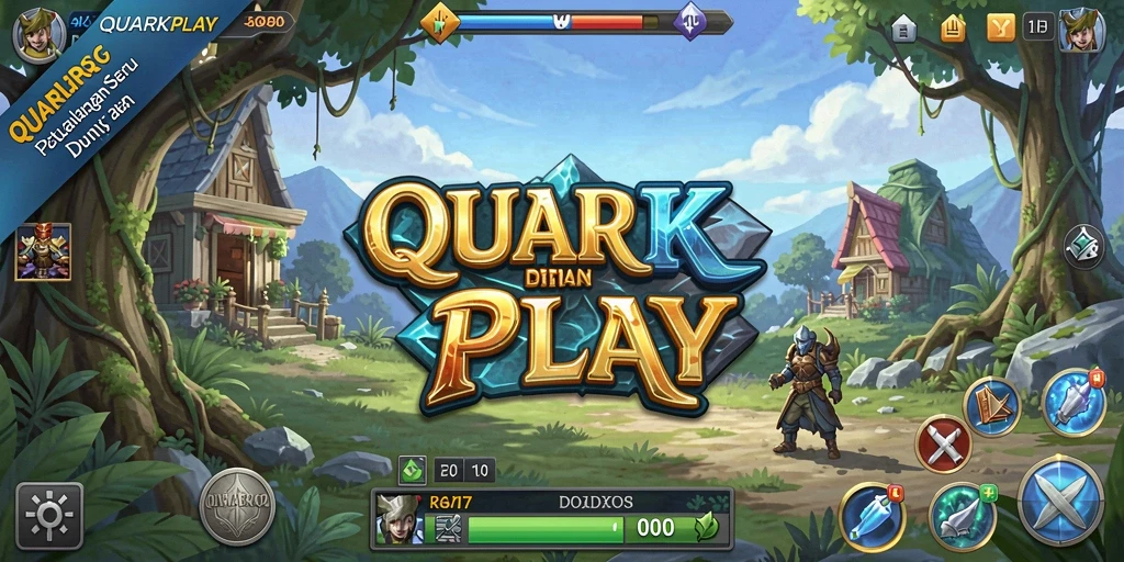Tampilan gameplay epic dalam dunia RPG QUARKPLAY.