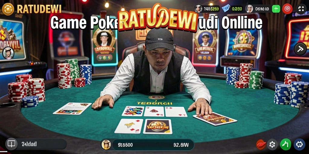 Tampilan gameplay poker yang mendebarkan di RATUDEWI.