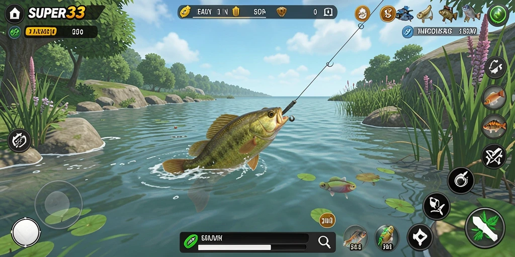 Gameplay SUPER33 yang mendebarkan saat memancing ikan